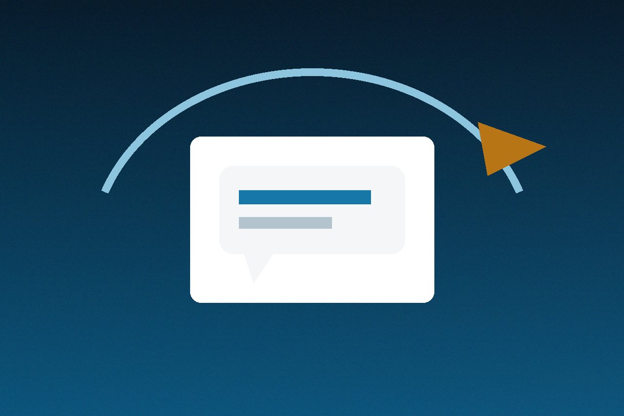Abstract message panel suggesting a website design conversation