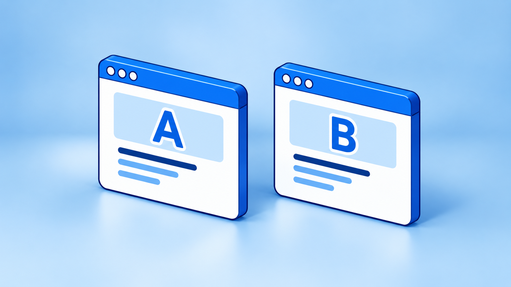 Illustration of A and B browser windows for testing